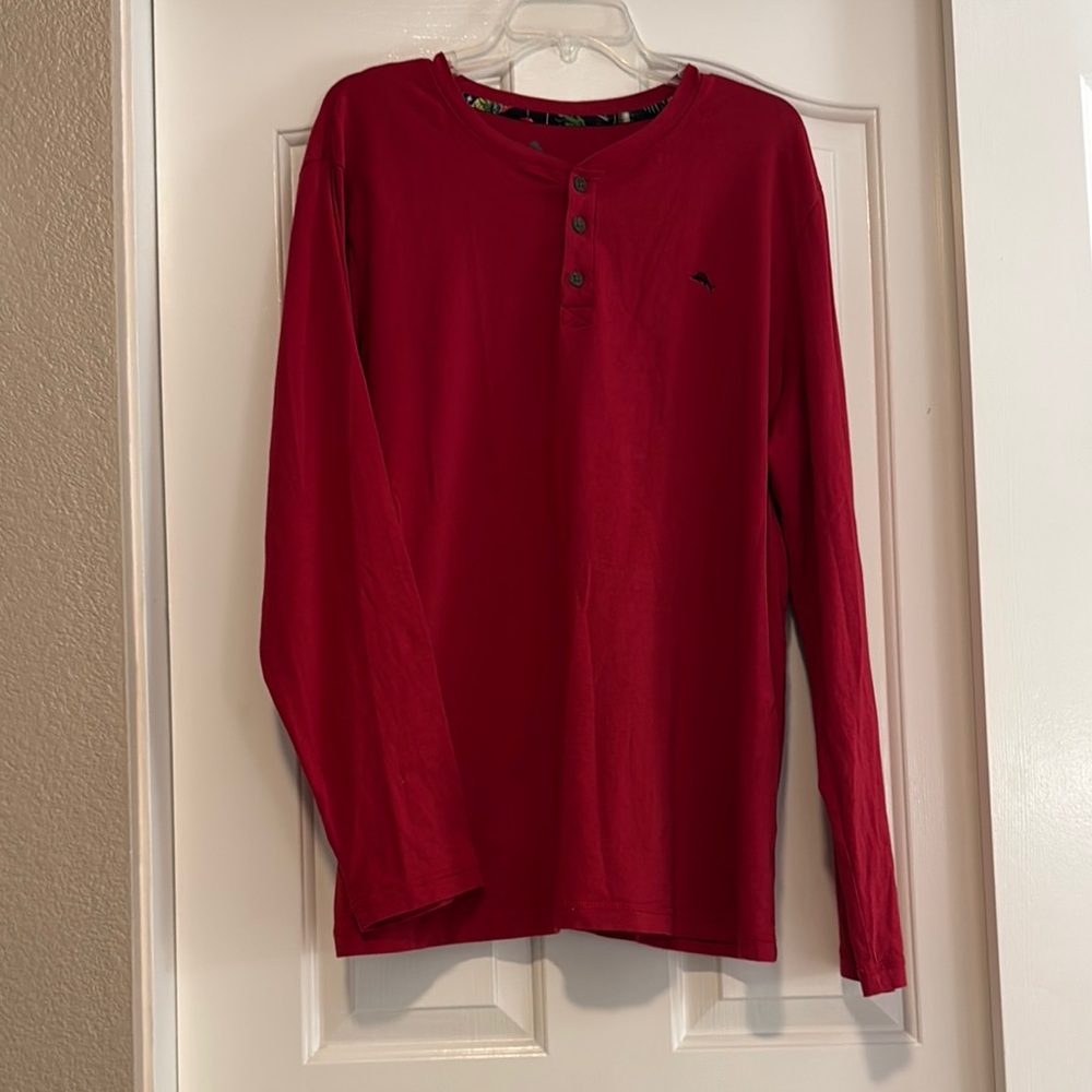 Men's Red Henley Shirt